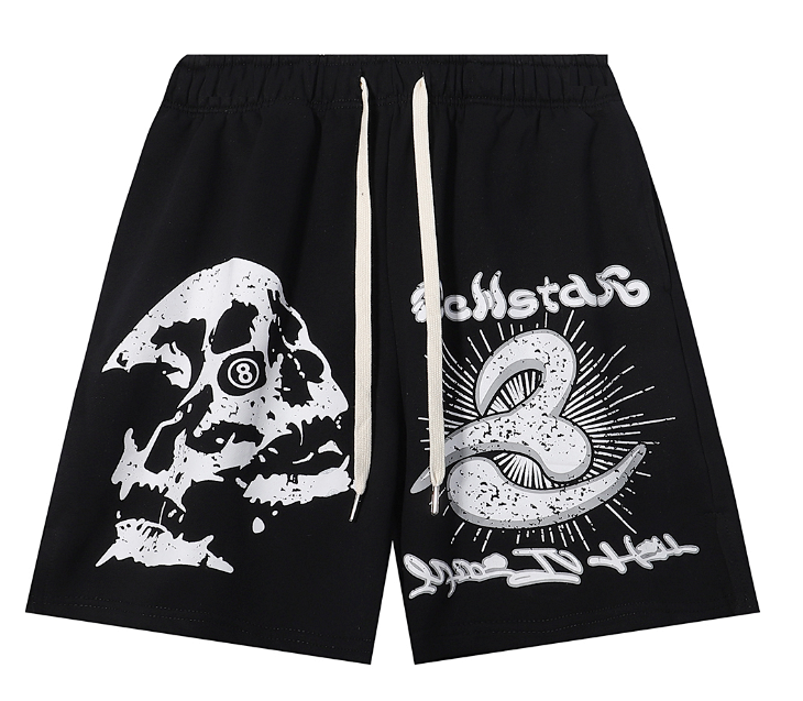 Skull print shorts