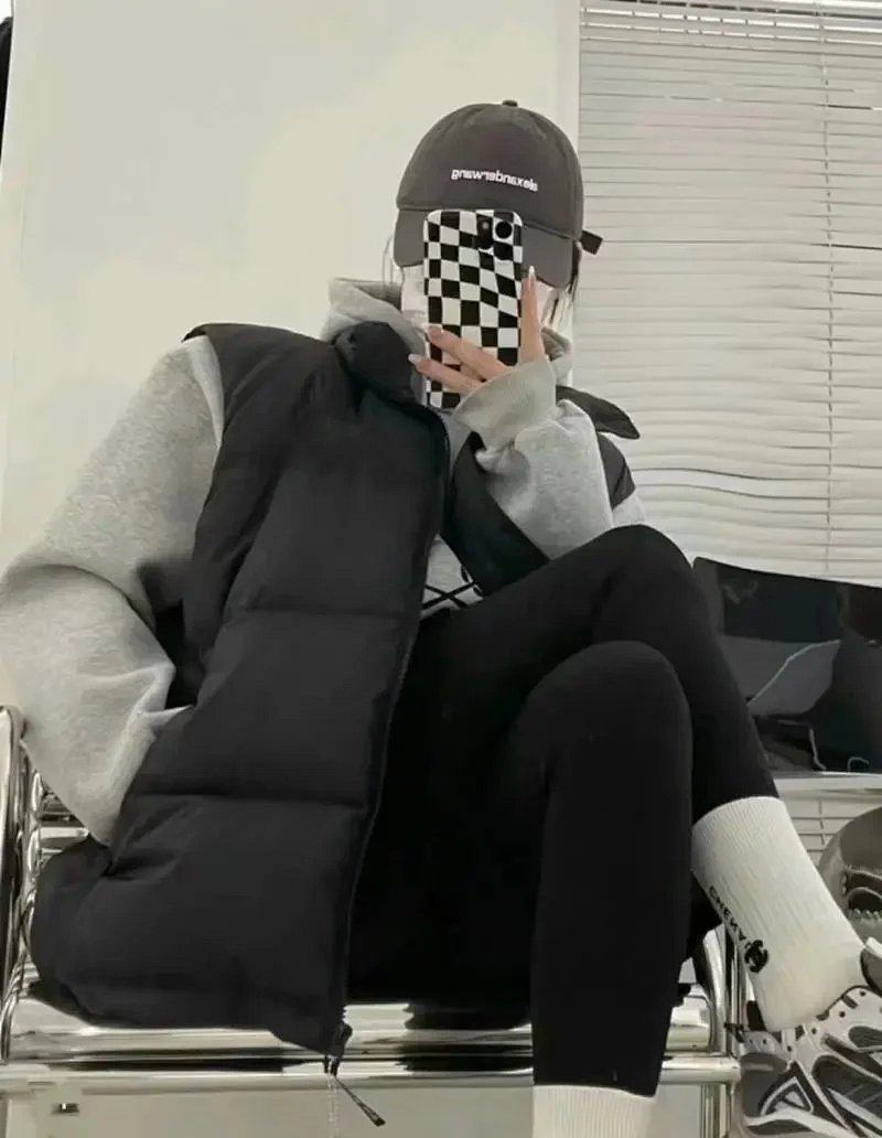 Black puffer vest