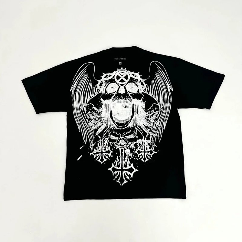 Winged skull graphic tee