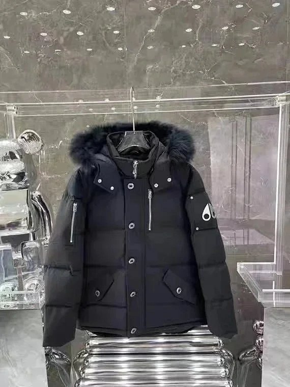 Moose Knuckles navy fur hood jacket