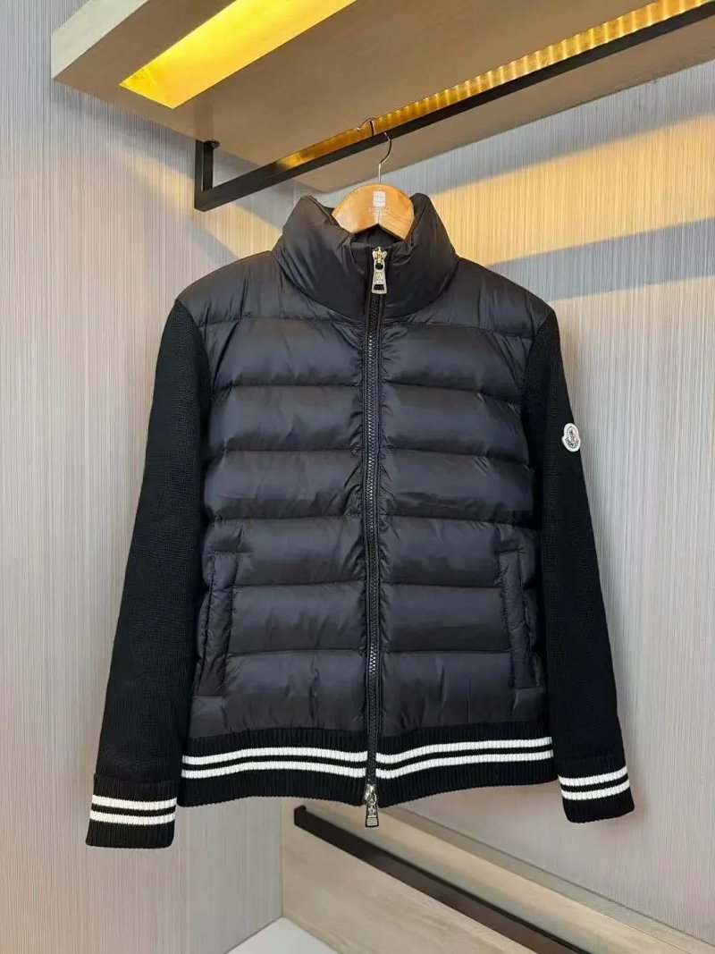 Moncler knit-sleeve down jacket