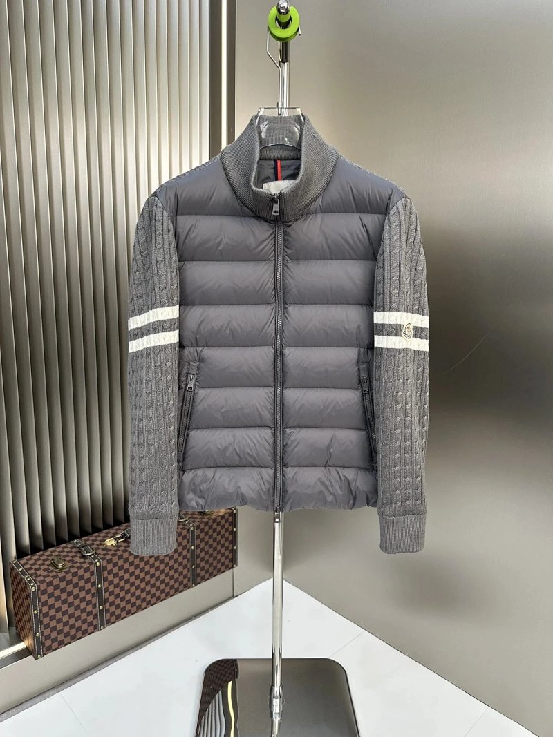 Moncler knit-sleeve down jacket