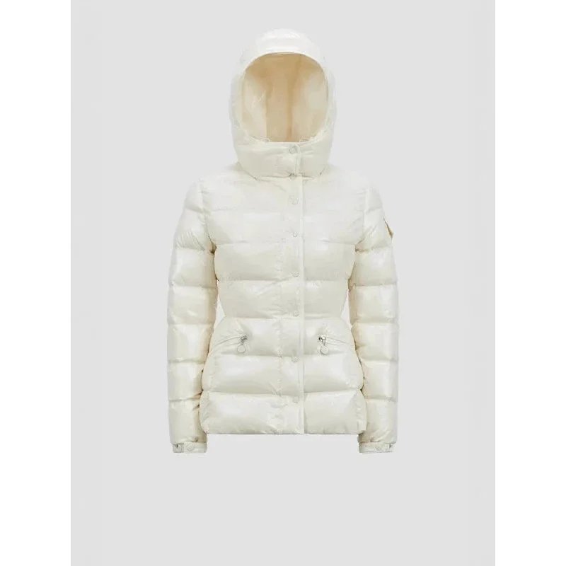 White hooded down jacket