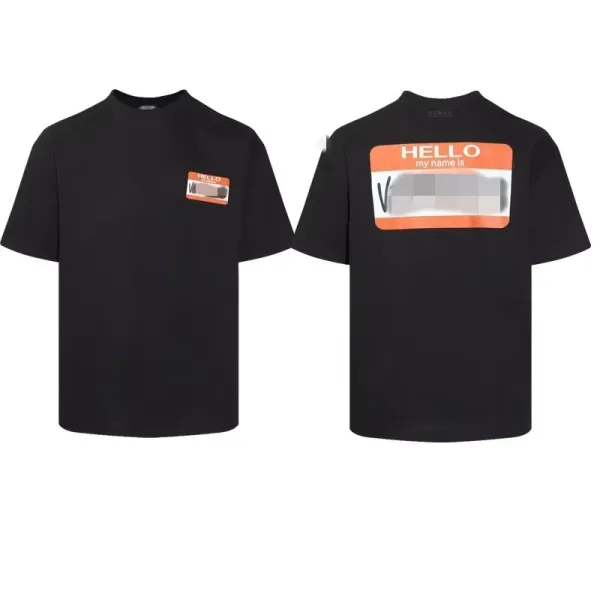Off-White Hello Name Tag T-Shirt Black - 1