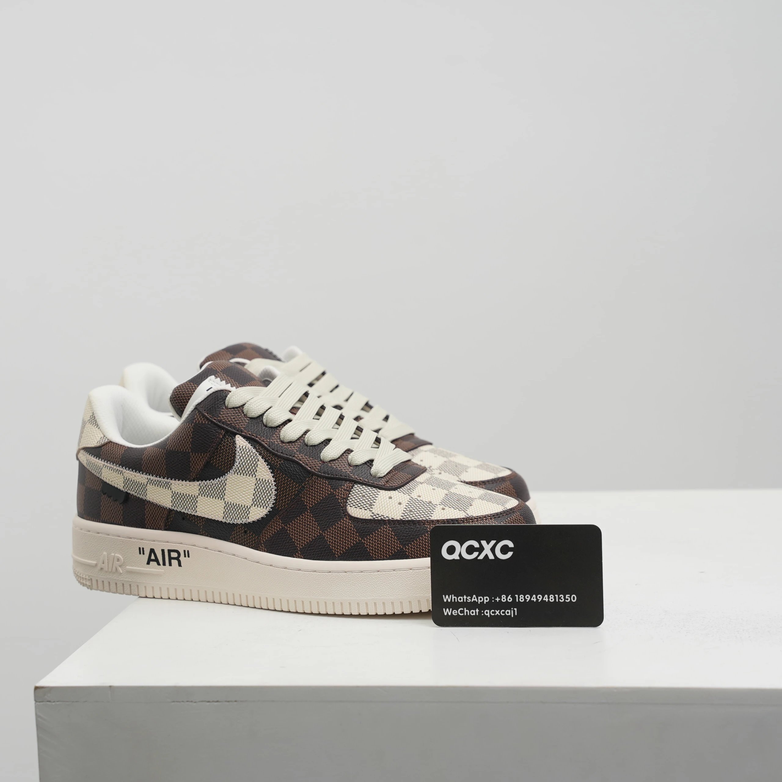 LV Air Force 1 — Brown Checkerboard colorway — USFans Spreadsheet photo