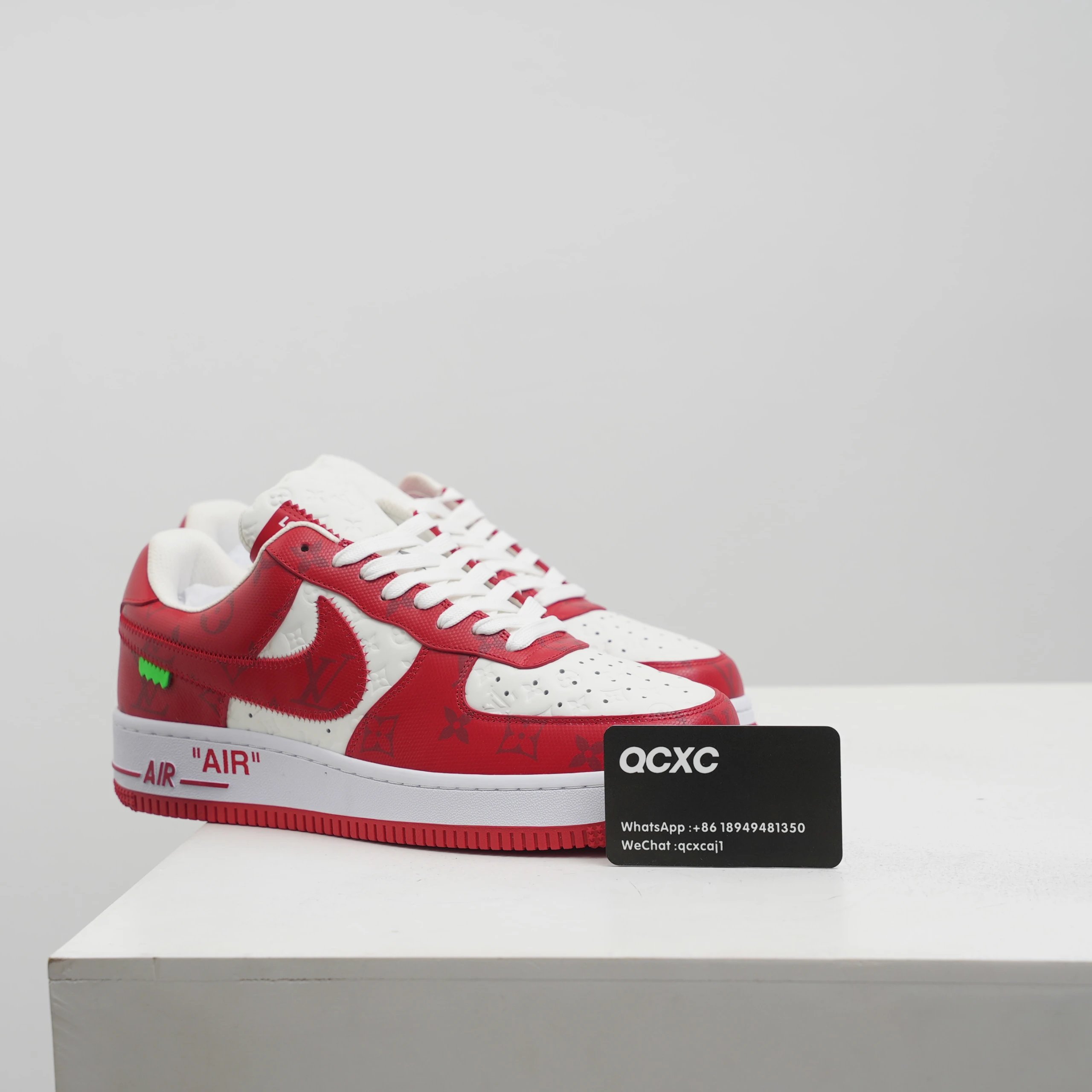 LV Air Force 1 — White and red skin colorway — USFans Spreadsheet photo