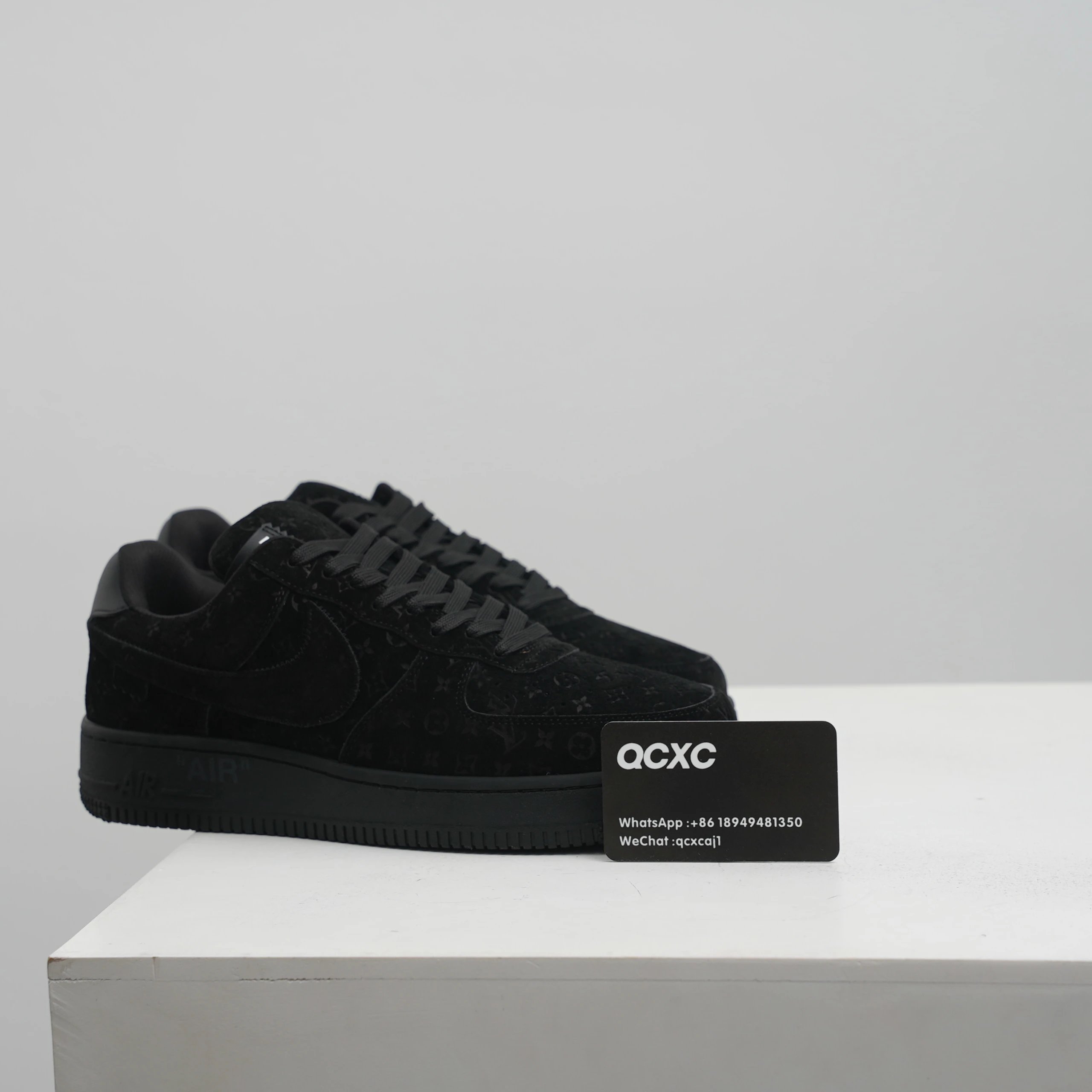 LV Air Force 1 — Black velvet colorway — USFans Spreadsheet photo