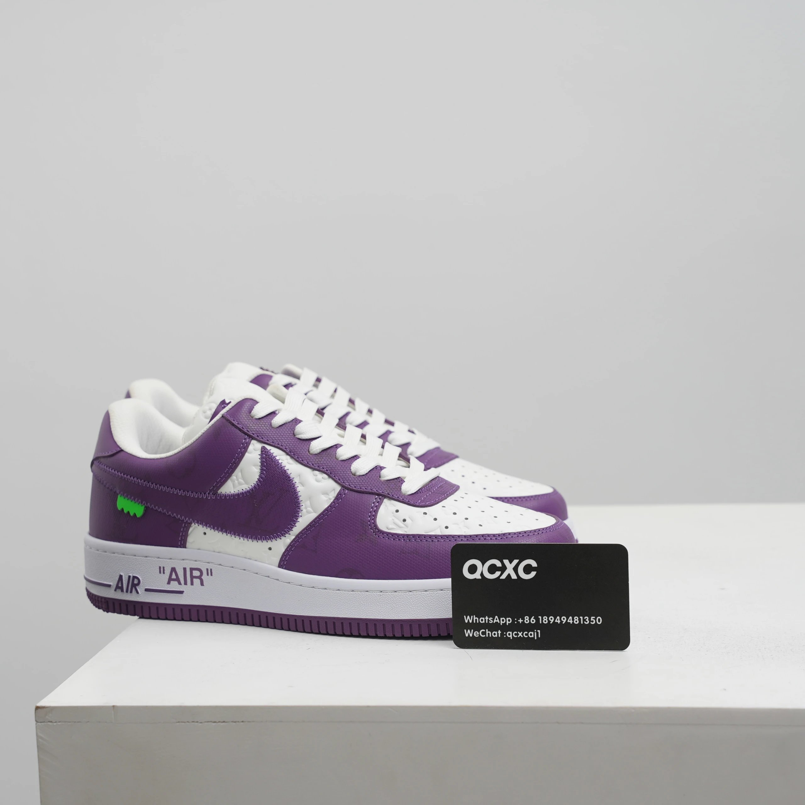 LV Air Force 1 — white purple leather colorway — USFans Spreadsheet photo
