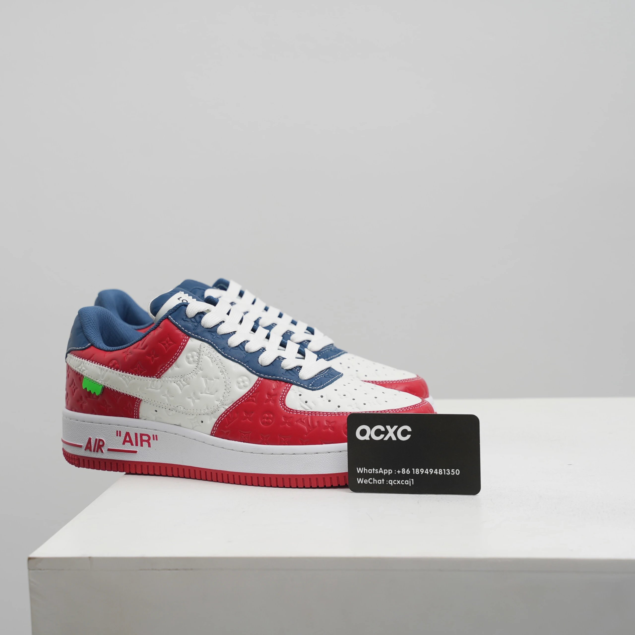 LV Air Force 1 — White Blue Red colorway — USFans Spreadsheet photo