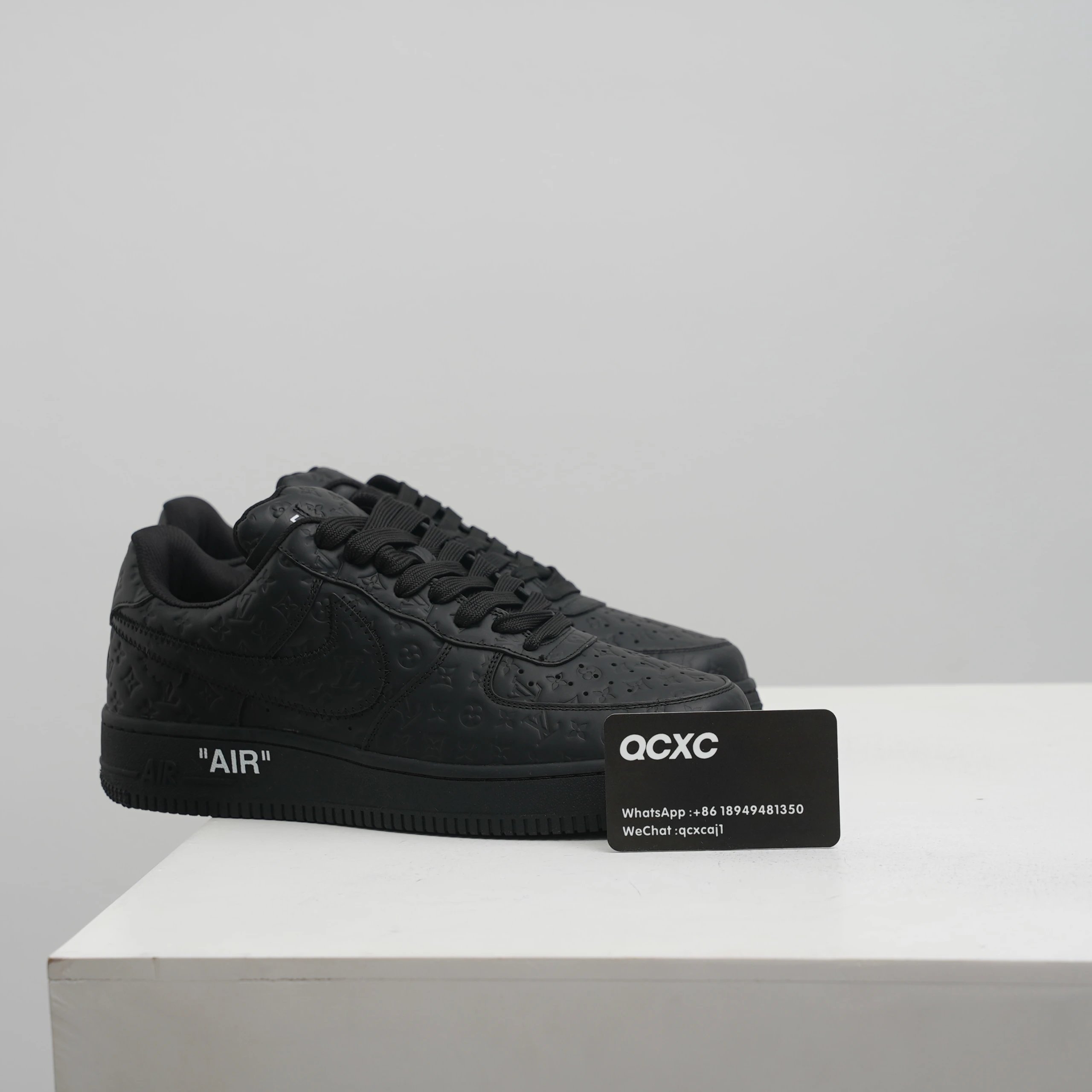 LV Air Force 1 — all black colorway — USFans Spreadsheet photo