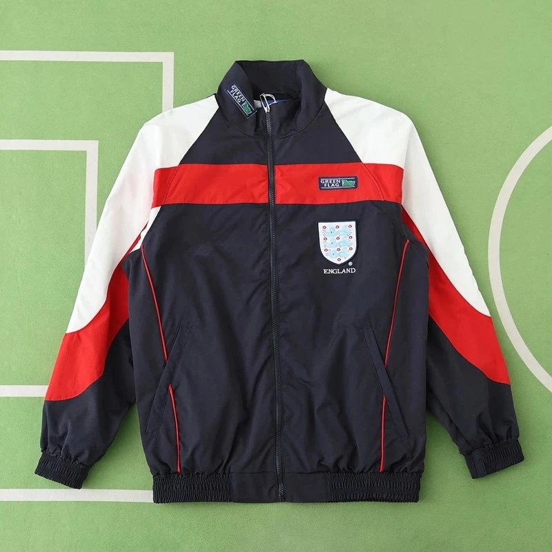 1998 England Navy Blue Trench Coat (Please note customization details when ordering; messages do not count)