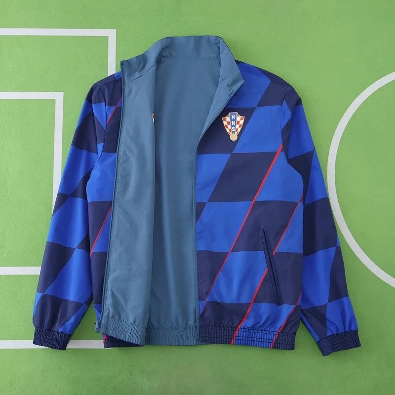 2425 Croatia Blue vs. Gray Reversible Jersey (Custom instructions must be noted when placing the order; messages not counted)