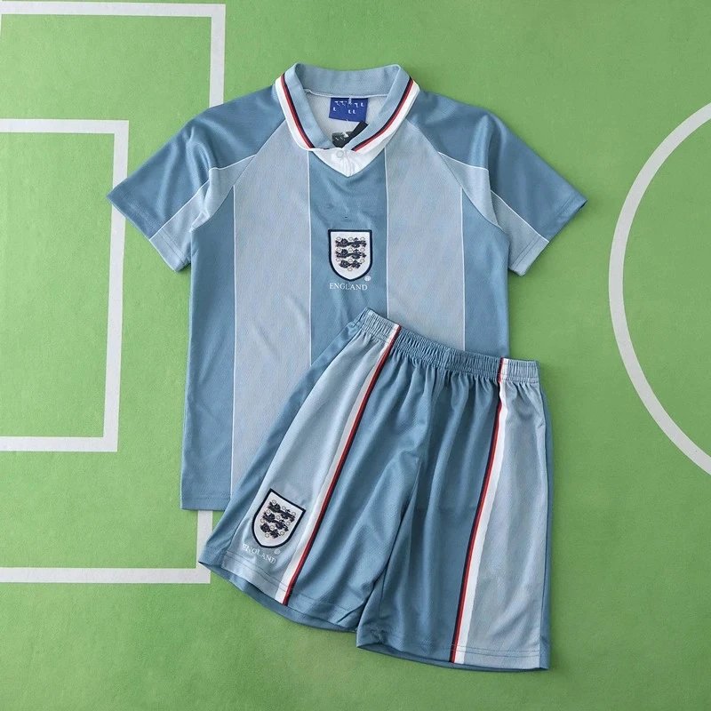 1996 England Away Grey Kids' Jersey (For customization info, please leave a note when placing your order—messages will not be counted)