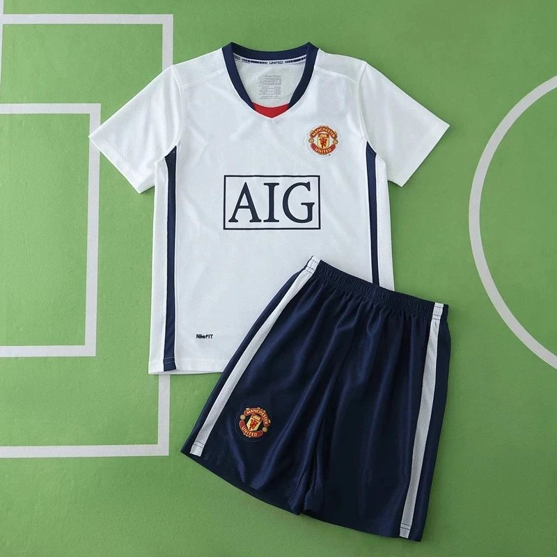 0809 Manchester United Away White Kids' Jersey (Please note customization info when placing order, messages are not accepted)