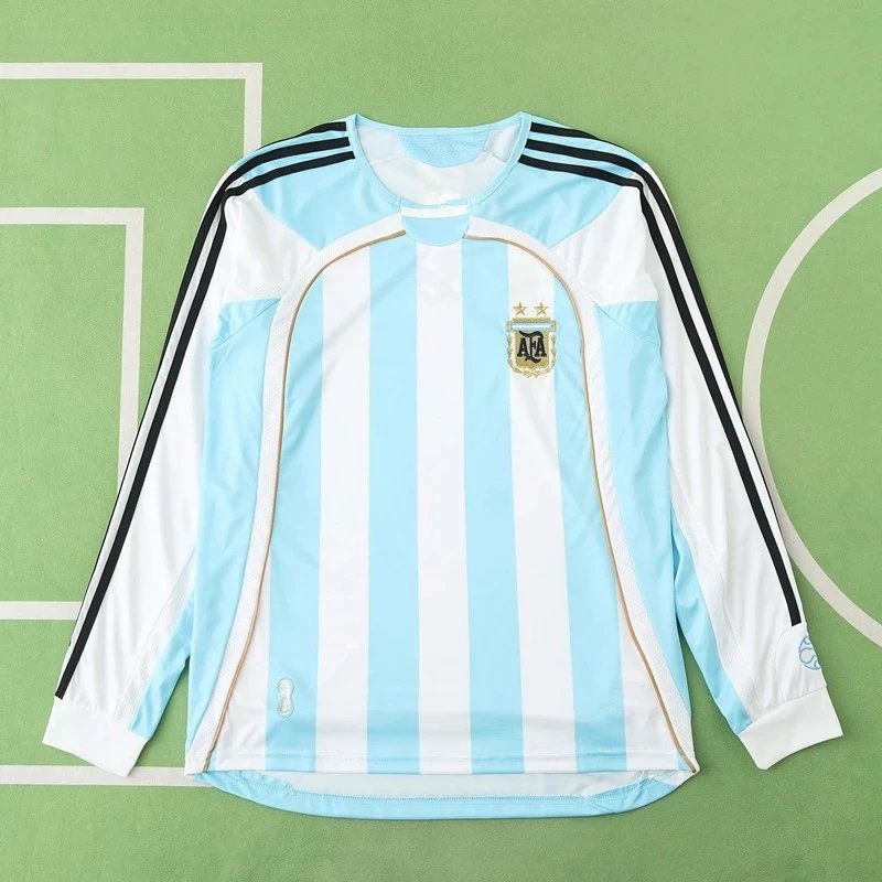 2006 Argentina Home Long Sleeve Thai Version (Please note customization info in order remarks, messages are not accepted)
