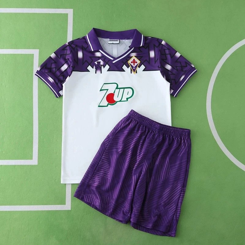 9293 Fiorentina Away White Kids Kit (Please note customization in order remarks, messages are not counted)