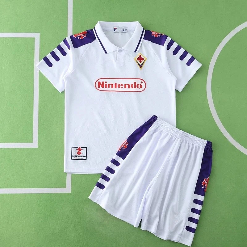 1998 Fiorentina Away White Kids Jersey (For customization, please leave a note when placing your order; messages are not accepted)