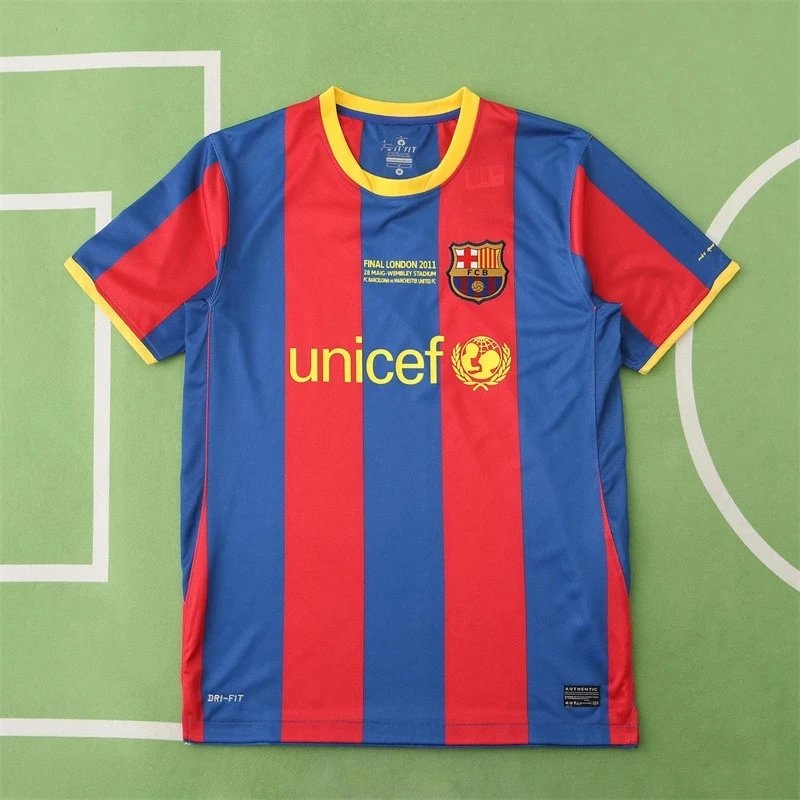 1011 Barcelona Home Kit Thai Version with Chest Lettering (For Customization, Please Add Note at Checkout, Do Not Send Private Messages)