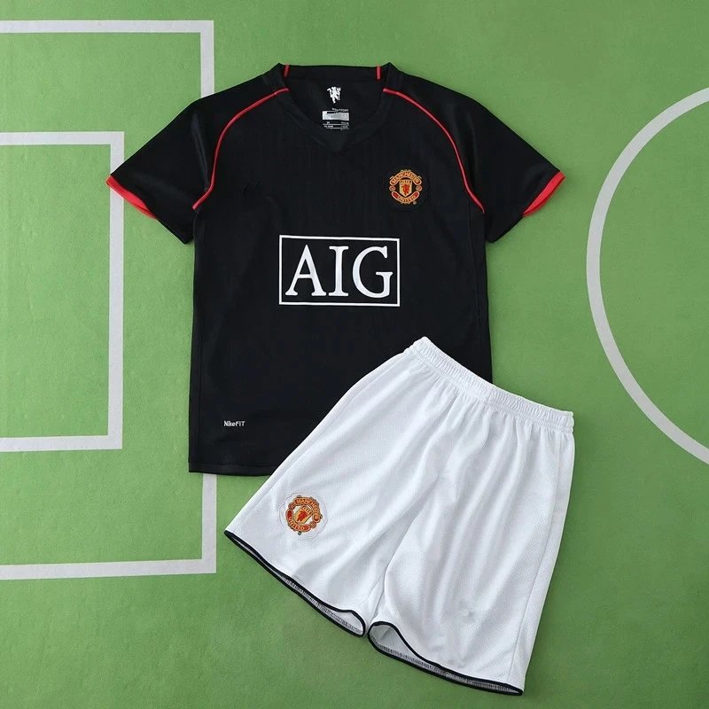 0708 Manchester United Away Black Kids' Clothing (Please Leave Customization Info in Order Notes; Messages Don't Count)
