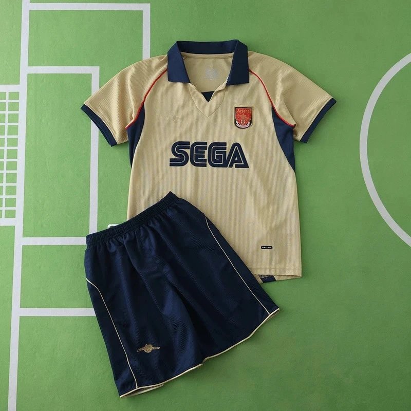 0102 Arsenal Away Yellow Kids' Jersey (For custom info, please leave a note when placing your order; messages will not be counted)