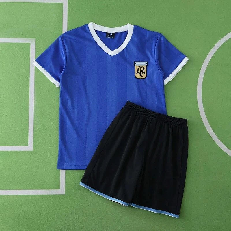 1986 Argentina Away Blue Kids Jersey (Please note customization info in order remarks; messages won't count)