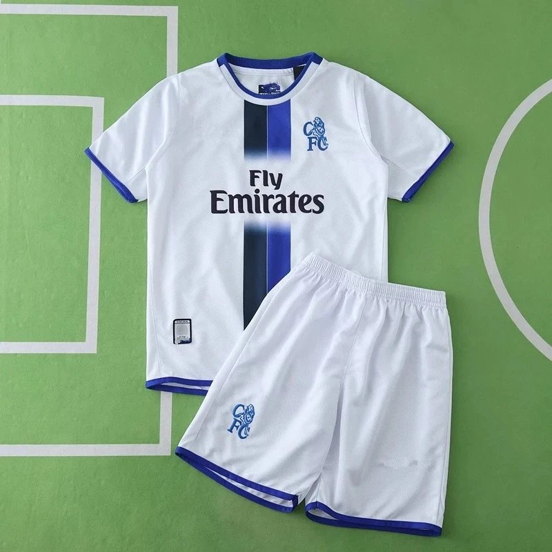 2003 Chelsea Away White Kids Kit (For custom info, please leave a note when placing your order; messages will not be accepted)