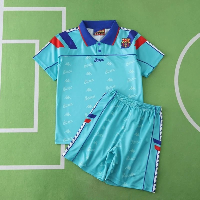 9295 Barcelona Away Light Blue Kids' Jersey (Please note customization info when placing order; messages are not accepted)