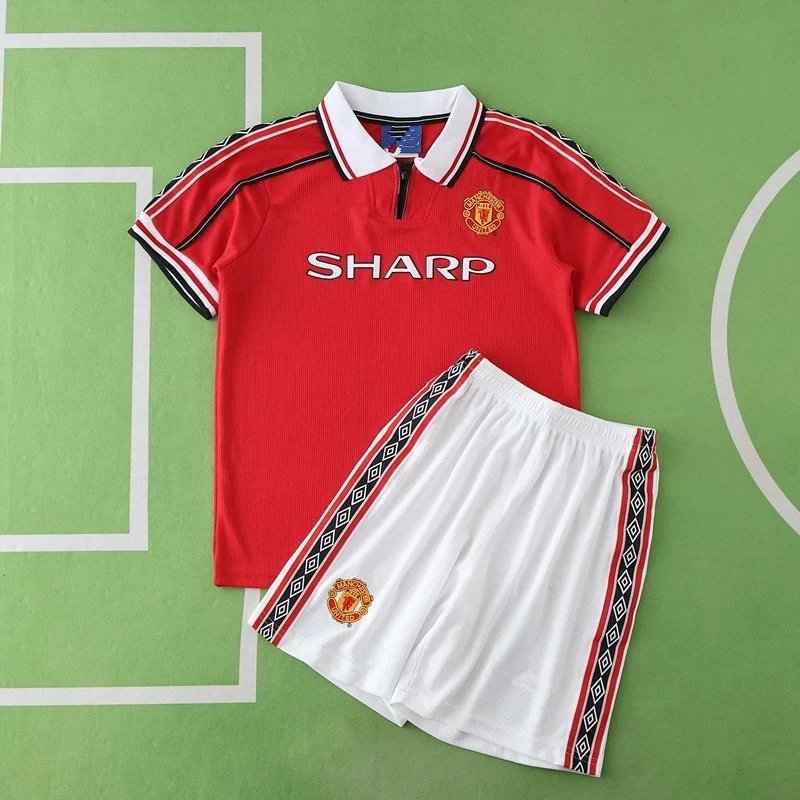 1998 Manchester United Home Kids Kit (Please note customization info when placing order; messages are not accepted)
