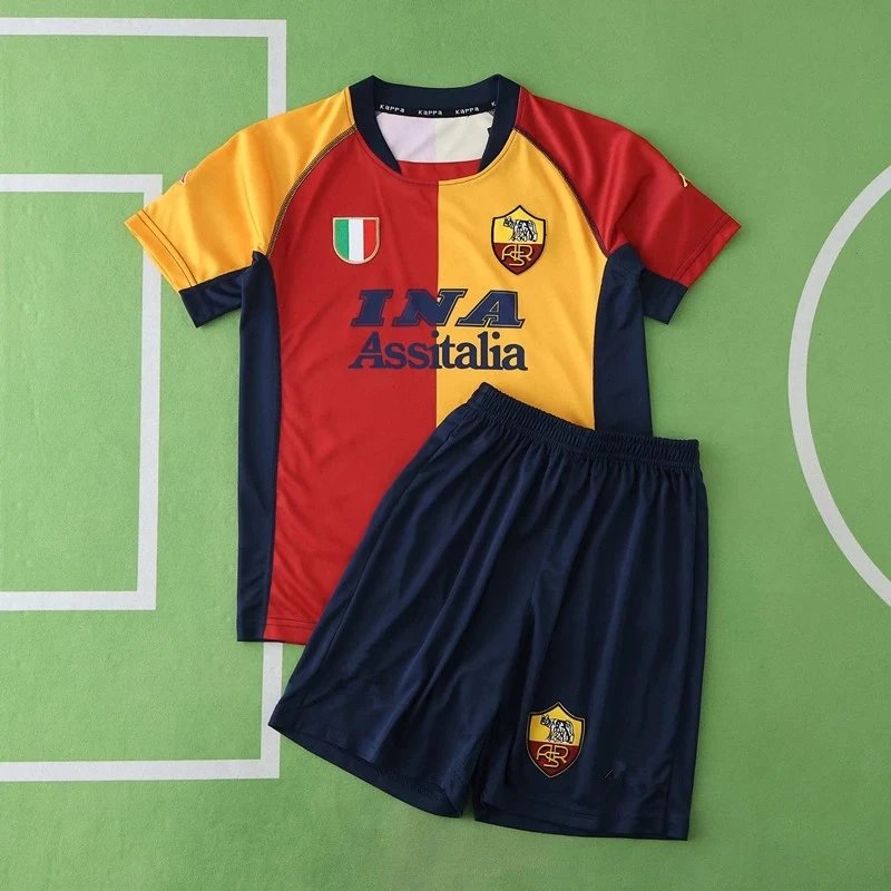 2001 Roma Home Kids Jersey (Please Note Customization Info in Order Remarks; Messages Are Not Counted)