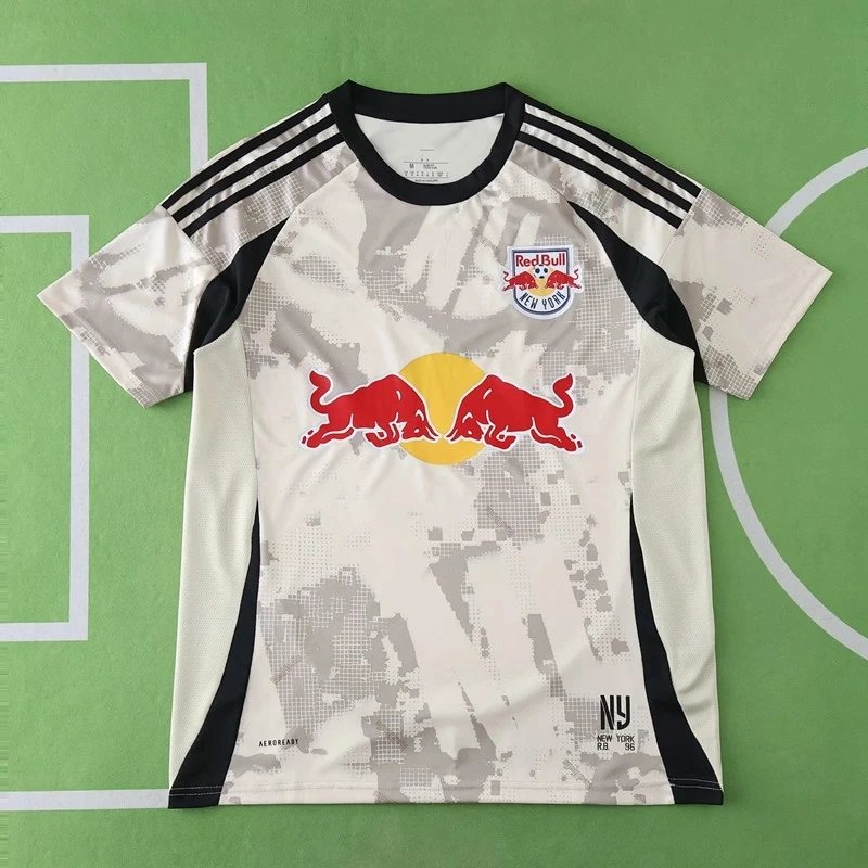 2526 NY Red Bulls Away Beige Fan Version (Please leave customization info in order notes at checkout; messages not accepted)