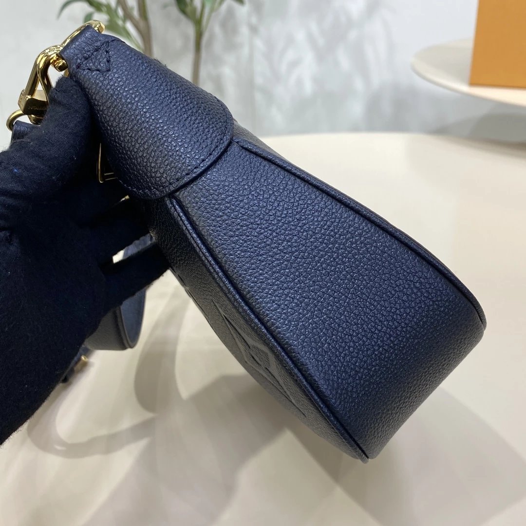 Louis Vuitton Monogram Empreinte Hobo Bag (Navy Blue)