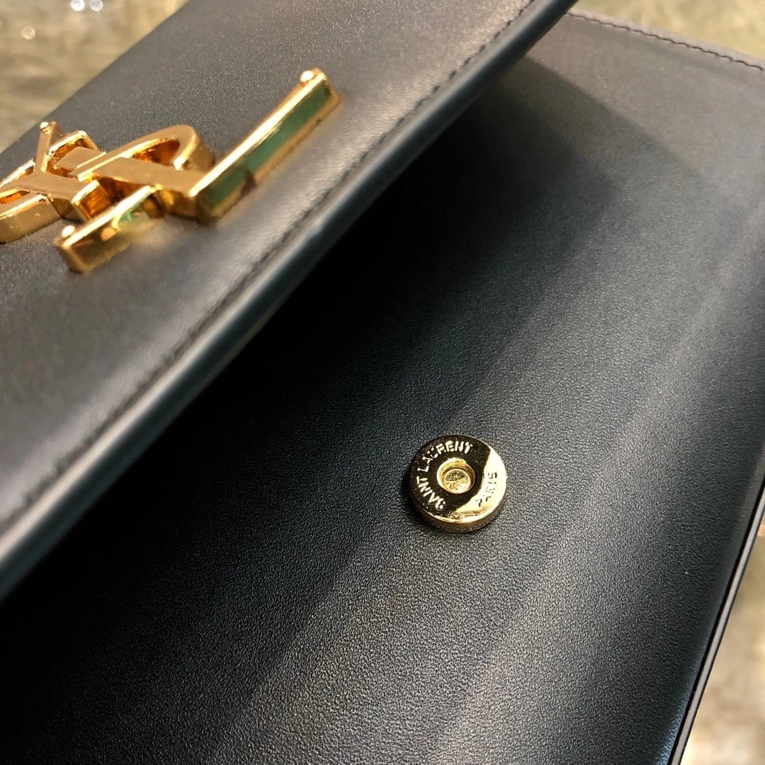 Saint Laurent Cassandre Smooth Leather Wallet on Chain