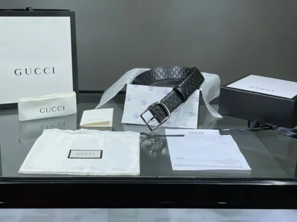 Gucci GG Marmont Embossed Leather Belt Black - 2