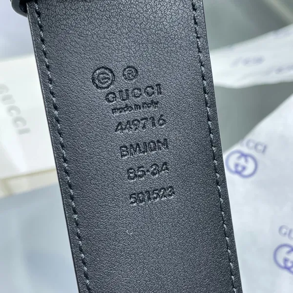 Gucci GG Marmont Embossed Leather Belt Black - 5