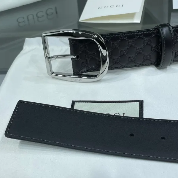 Gucci GG Marmont Embossed Leather Belt Black - 4