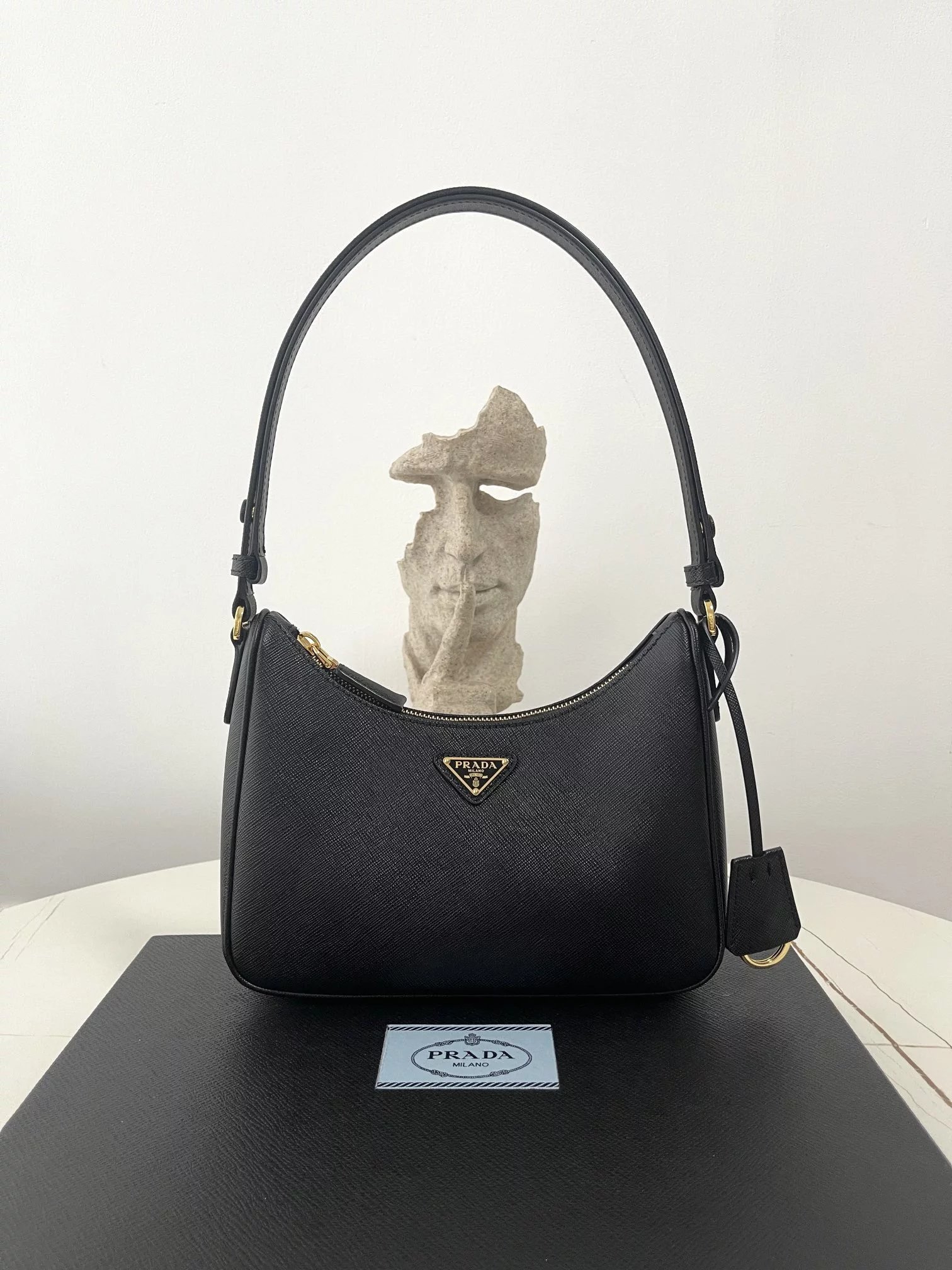 Prada Saffiano Leather Hobo Ba