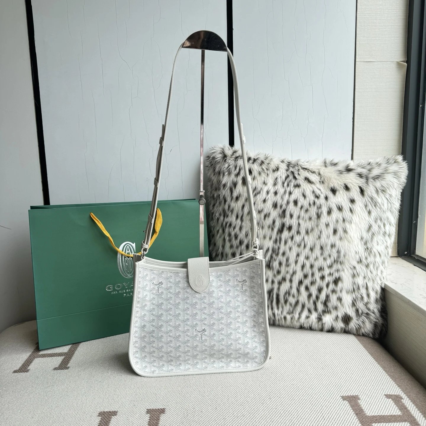 Goyard Boheme Hobo PM White Goyardine Canvas