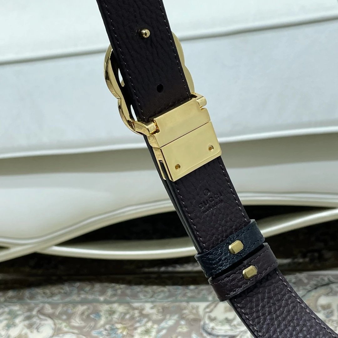 Gucci Reversible Leather Belt with Double G Buckle