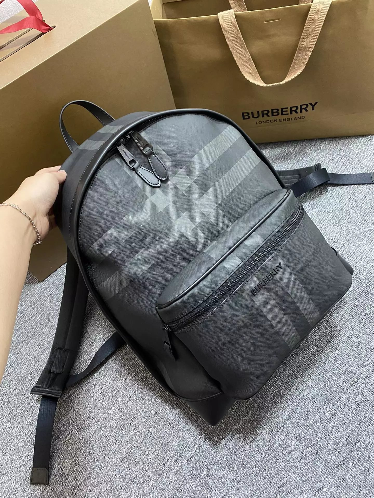 Burberry Check Pattern Backpack