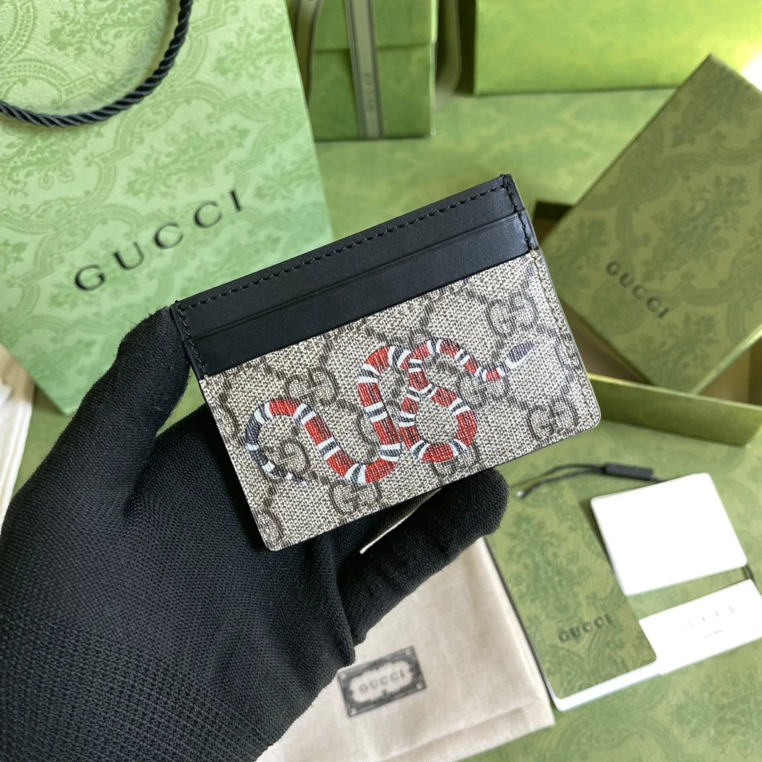 Gucci Snake Print Card Holder