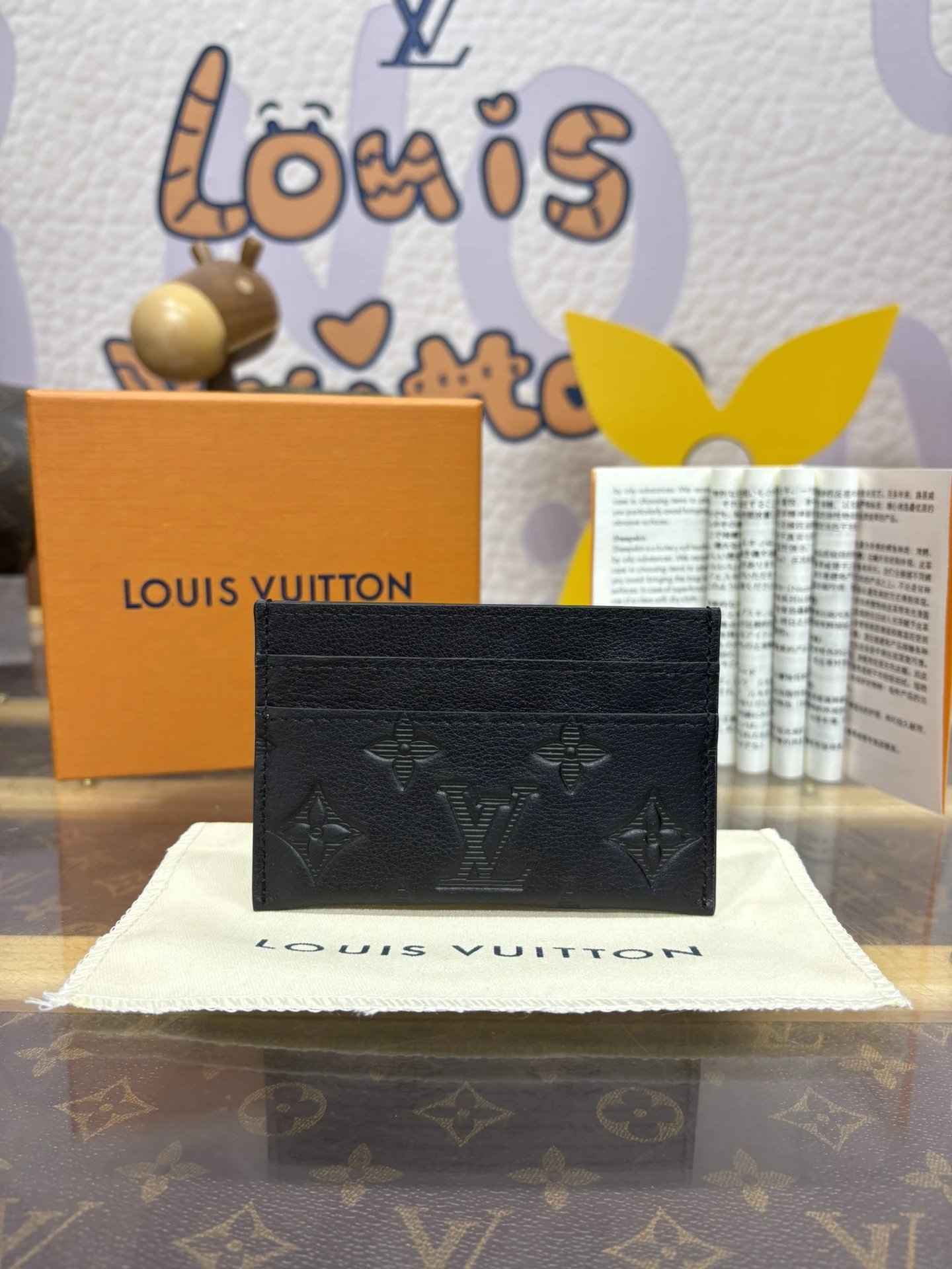 Black Embossed Card Holder