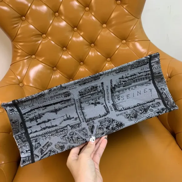Dior Book Tote Paris Map Gray Canvas Tote Bag - 9