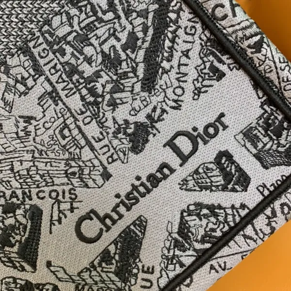 Dior Book Tote Paris Map Gray Canvas Tote Bag - 12