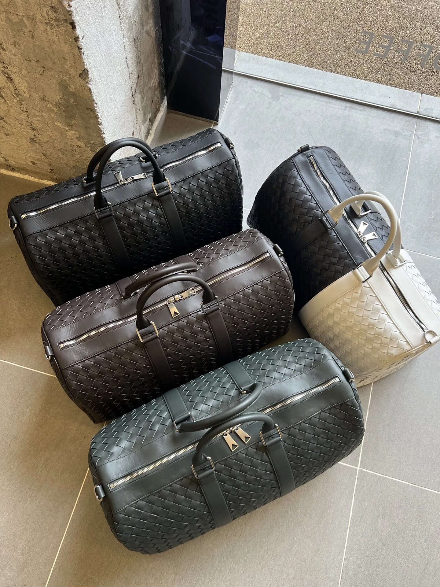 Woven Leather Travel Duffle Bags