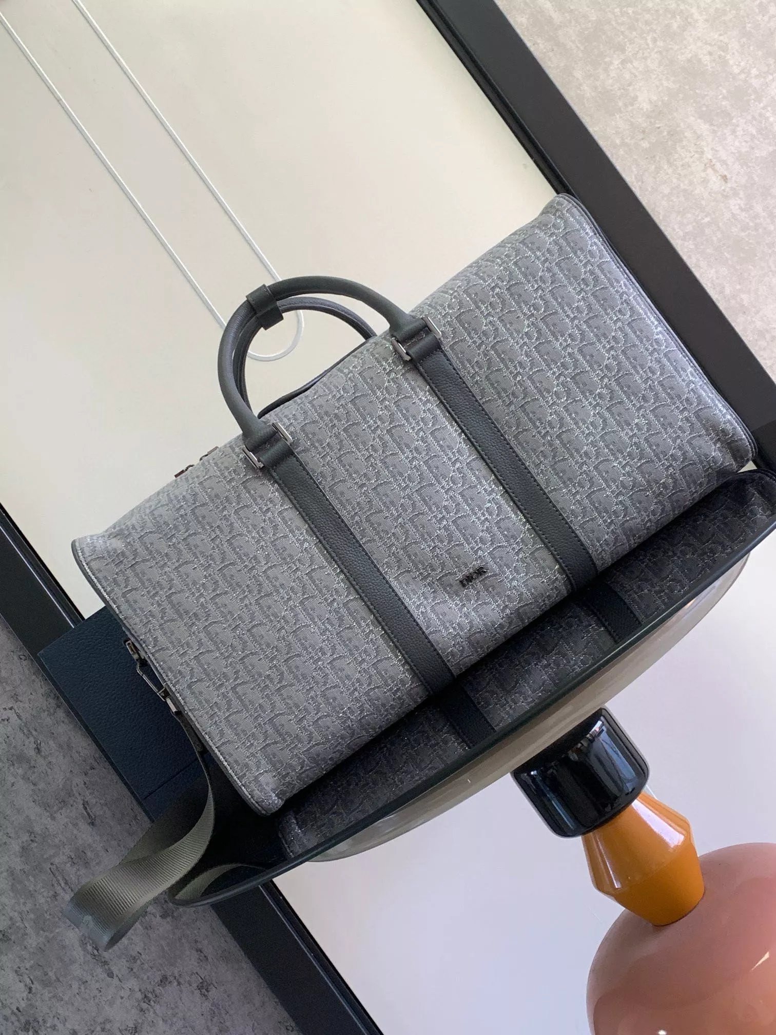 Dior Dior Travel Bag Black Grained Leather Duffle Bag - 3
