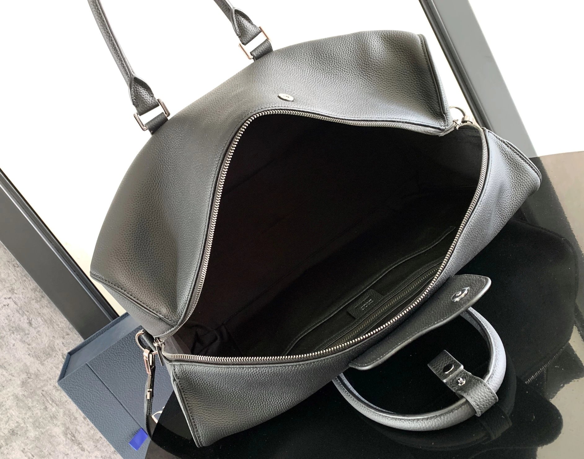 Dior Dior Travel Bag Black Grained Leather Duffle Bag - 14
