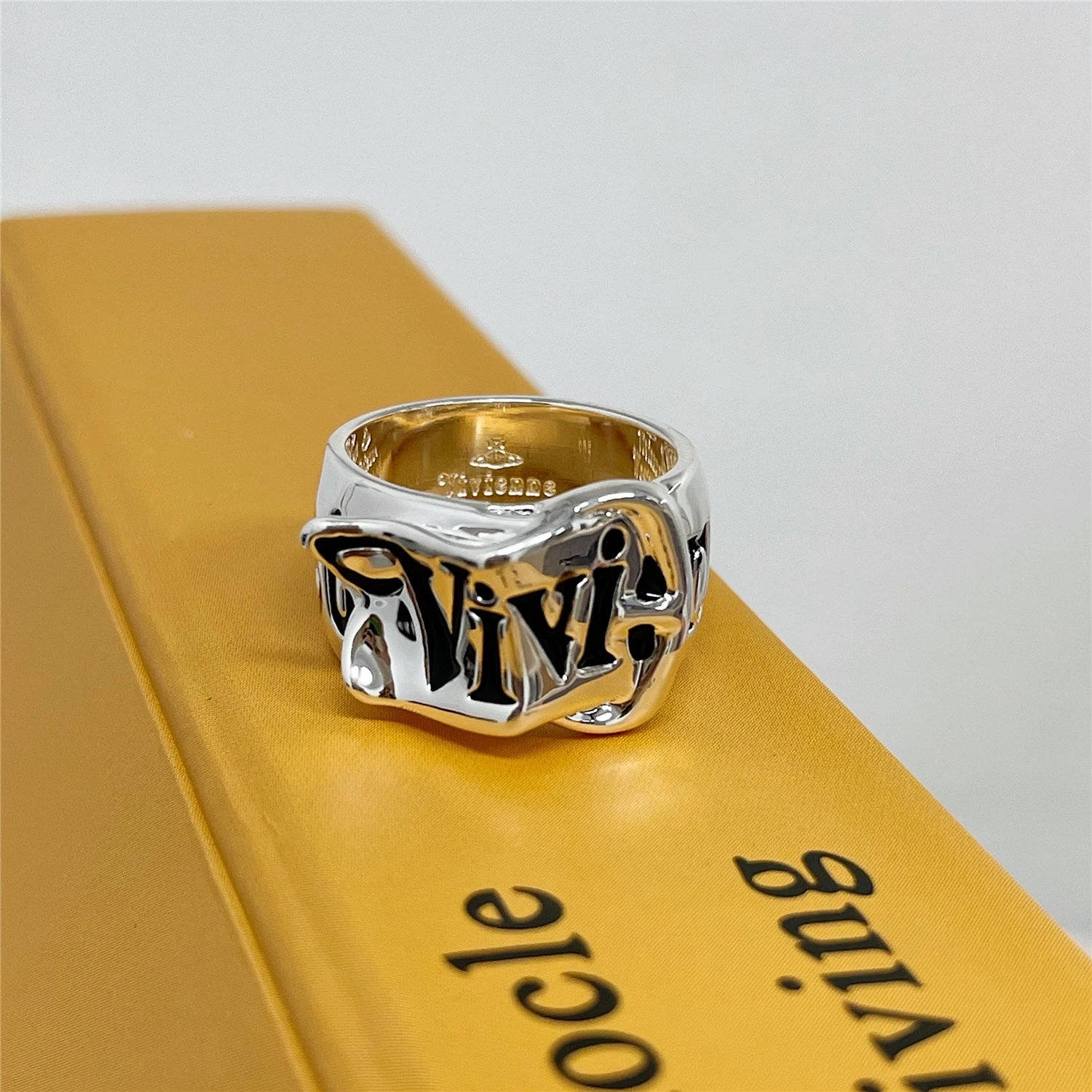 Belt Buckle Wide Band Ring Open