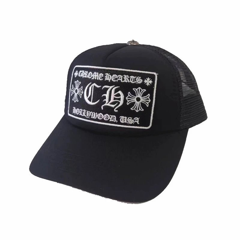 CH KRO Embroidered Fashion Hip Hop Sun Hat Women's Flat Brim Baseball Cap