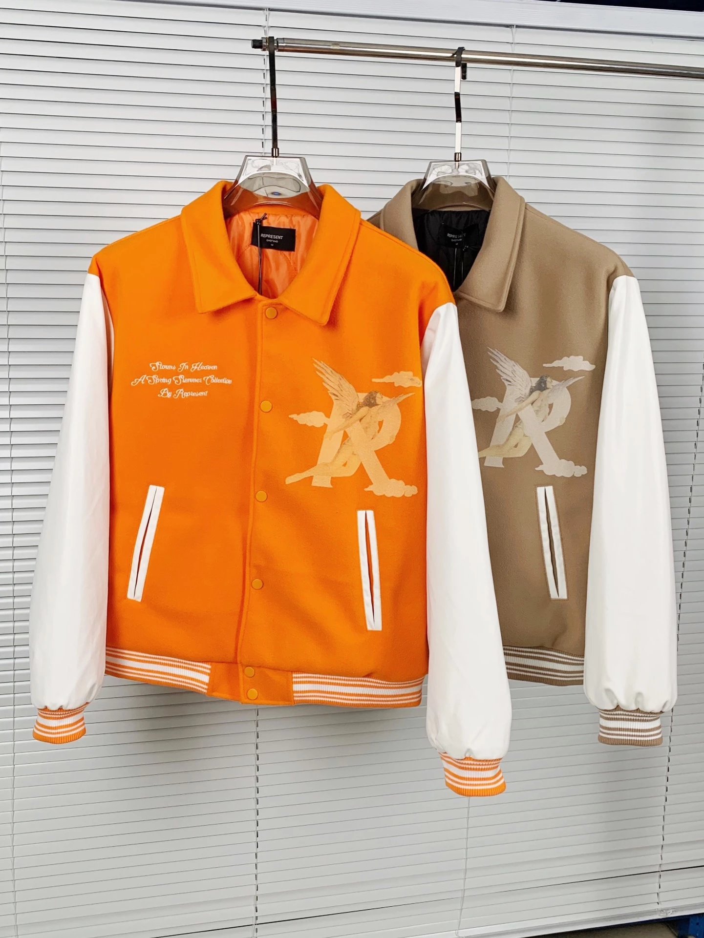 REPRESENT VARSITY JACKET Heaven Storm Angel Cloud Wool Blend Padded Coat Baseball Jacket