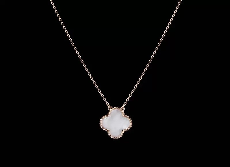 Silver Four Leaf Clover White 